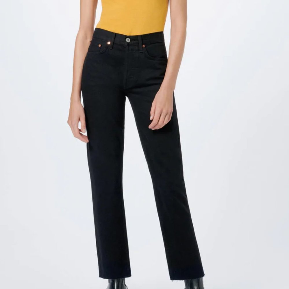 Re/Done High Rise Stove Pipe in Black size 25